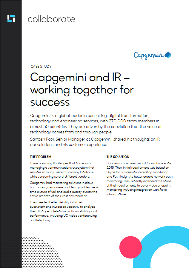 Capgemini and IR – Working Together for Success